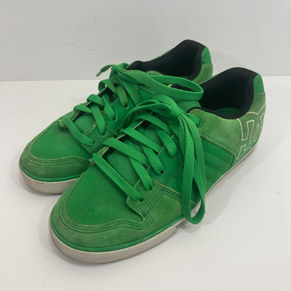 DC Court Chase Skate Shoes Men's Size US 7.5‎ Green Suede Skateboarding Low Top